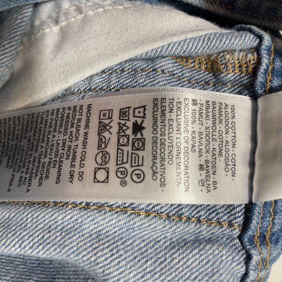 Levi's Shortalls Size M Two Horse Brand Overalls Shorts Medium Wash - Picture 11 of 12